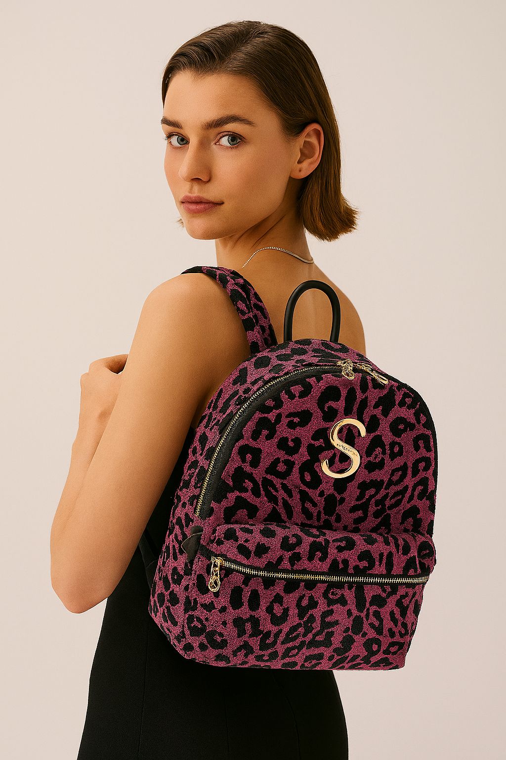 LEOPARD MAGENTA BACKPACK